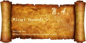 Mingl Avenár névjegykártya